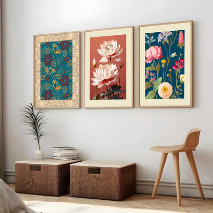 Floral  Wall  Art Paintings for Living Room - Wall Poster With frames
