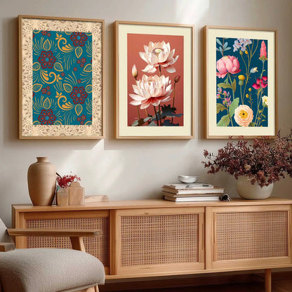 Floral  Wall  Art Paintings for Living Room - Wall Poster With frames