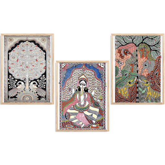 Madhubani   Wall Art Paintings for Living Room - Wall Poster With frames