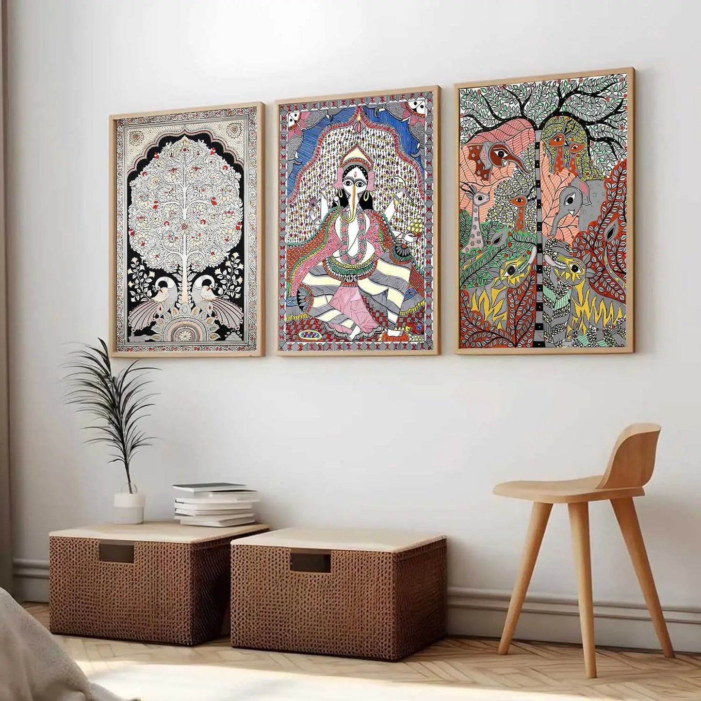 Madhubani   Wall Art Paintings for Living Room - Wall Poster With frames