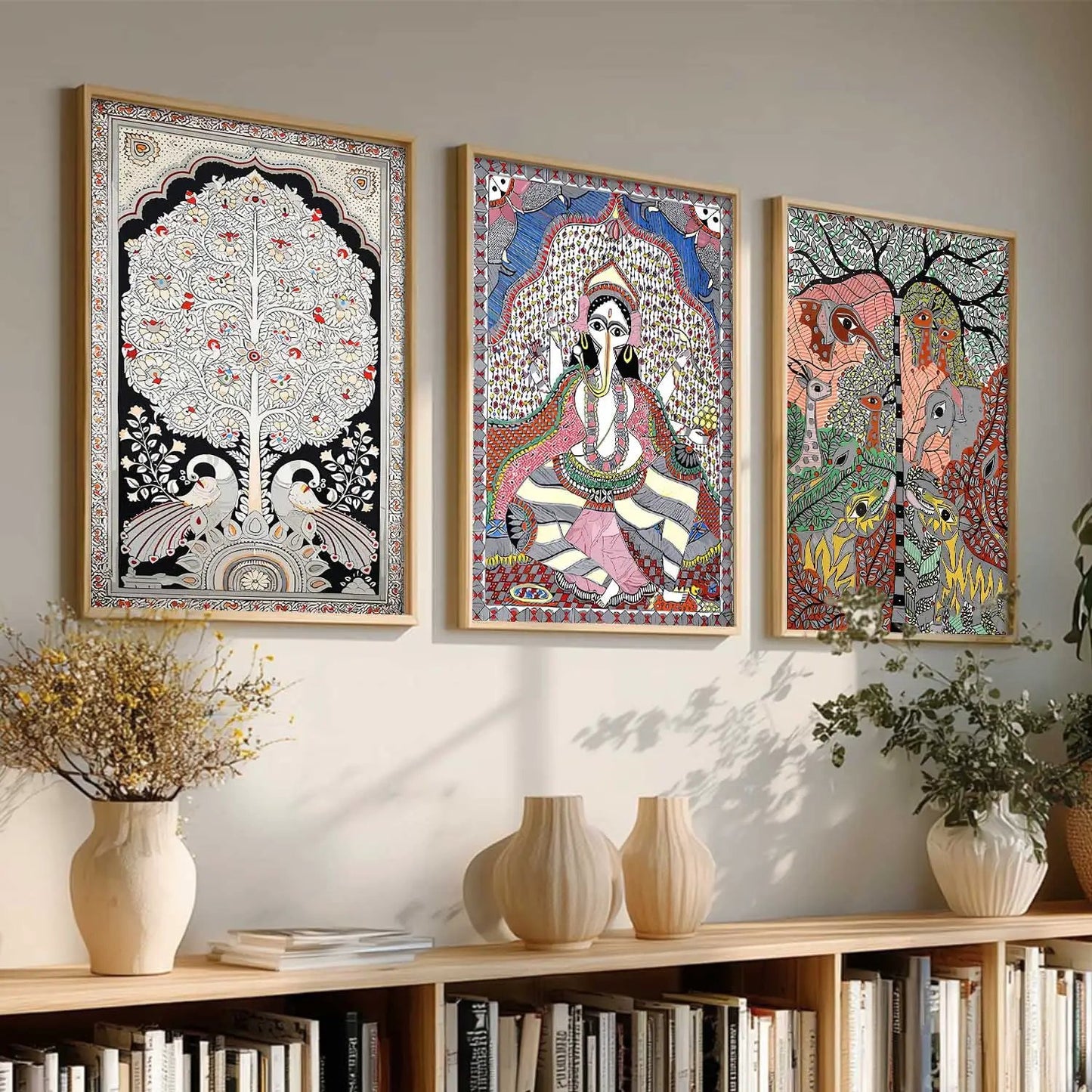 Madhubani   Wall Art Paintings for Living Room - Wall Poster With frames