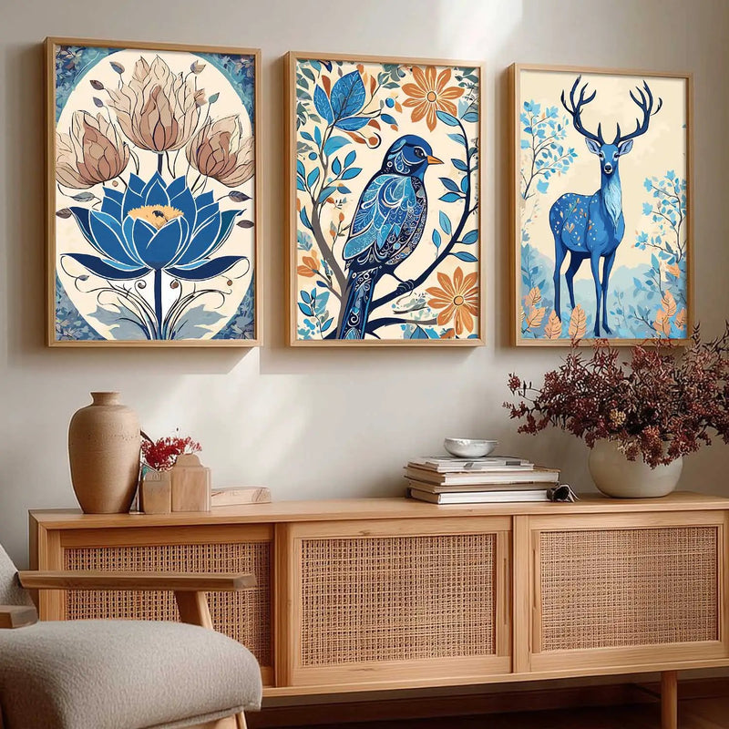 Traditional  Wall  Art Paintings for Living Room - Wall Poster With frames