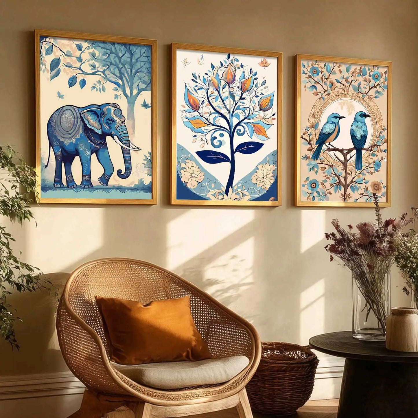 Madhubani   Wall  Art Paintings for Living Room - Wall Poster With frames