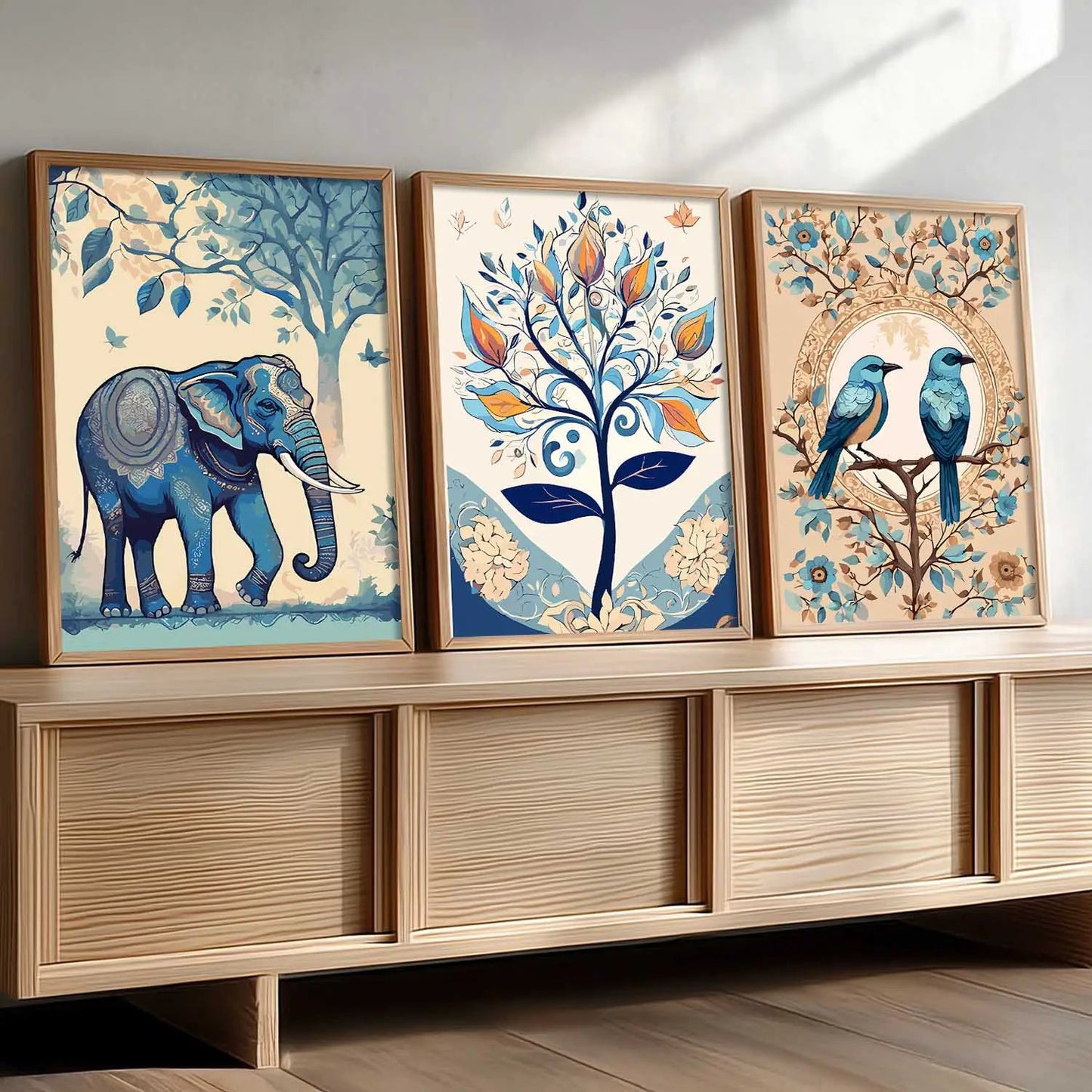 Madhubani   Wall  Art Paintings for Living Room - Wall Poster With frames