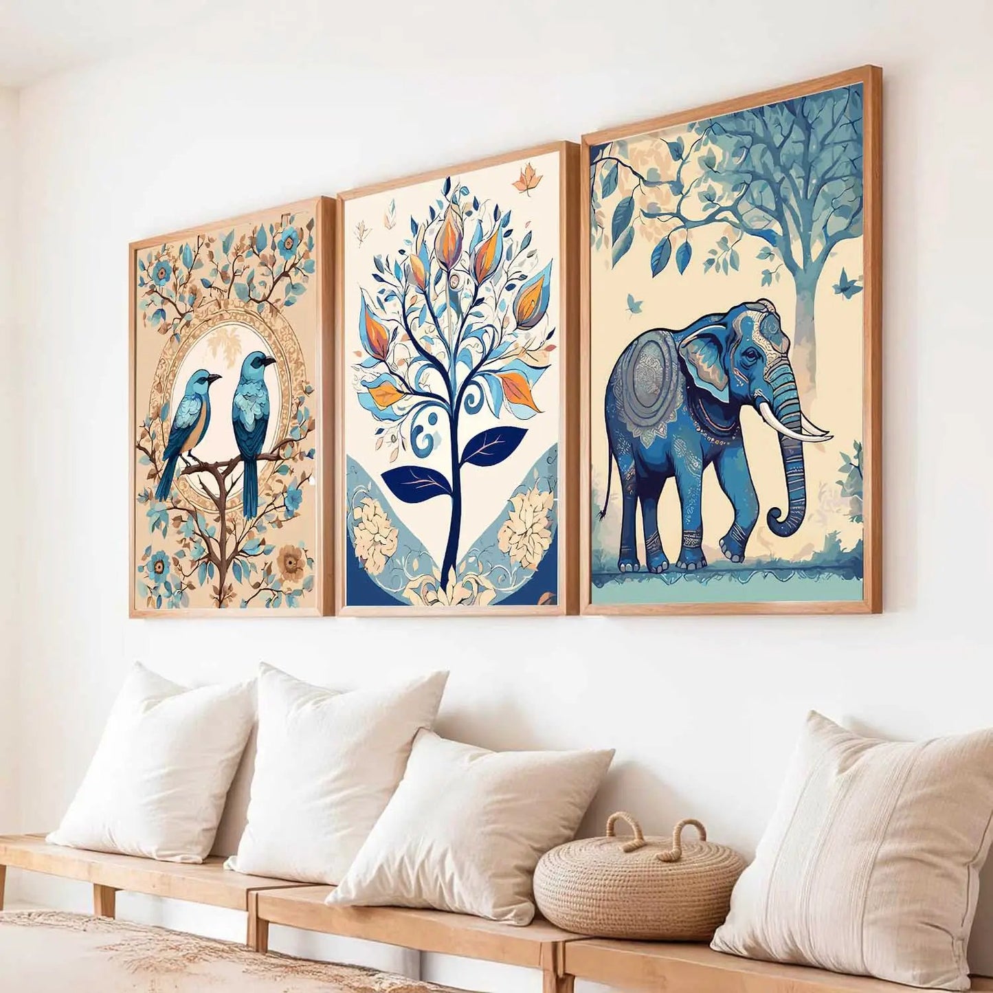 Madhubani   Wall  Art Paintings for Living Room - Wall Poster With frames