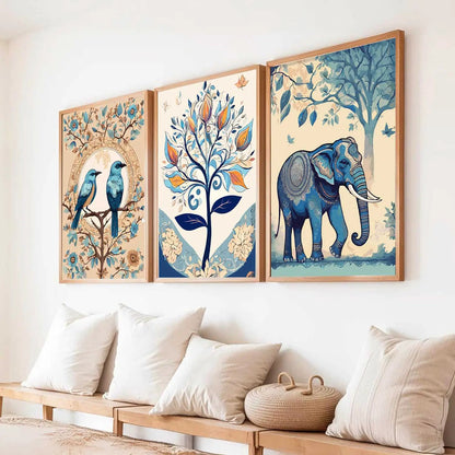 Madhubani   Wall  Art Paintings for Living Room - Wall Poster With frames