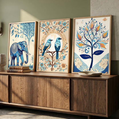 Madhubani   Wall  Art Paintings for Living Room - Wall Poster With frames