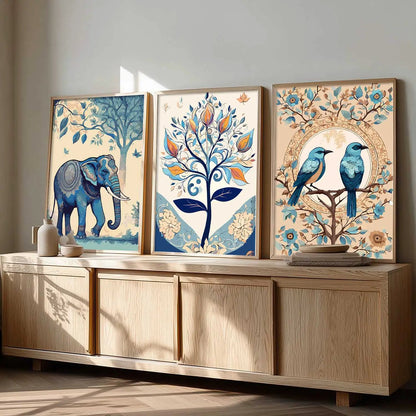Madhubani   Wall  Art Paintings for Living Room - Wall Poster With frames
