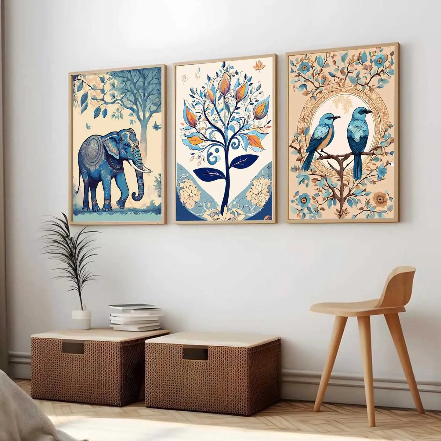 Madhubani   Wall  Art Paintings for Living Room - Wall Poster With frames
