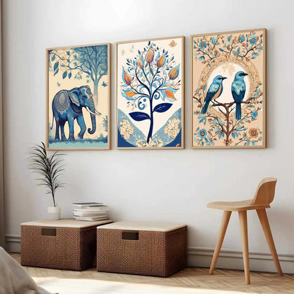 Madhubani   Wall  Art Paintings for Living Room - Wall Poster With frames