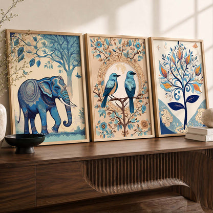 Madhubani   Wall  Art Paintings for Living Room - Wall Poster With frames