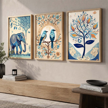 Madhubani   Wall  Art Paintings for Living Room - Wall Poster With frames