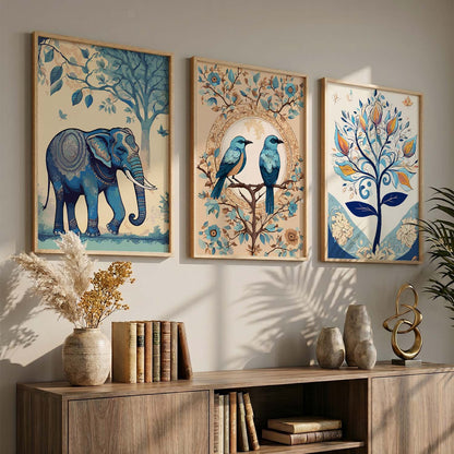 Madhubani   Wall  Art Paintings for Living Room - Wall Poster With frames