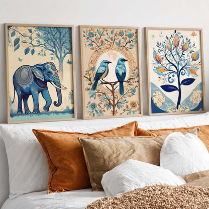 Madhubani   Wall  Art Paintings for Living Room - Wall Poster With frames