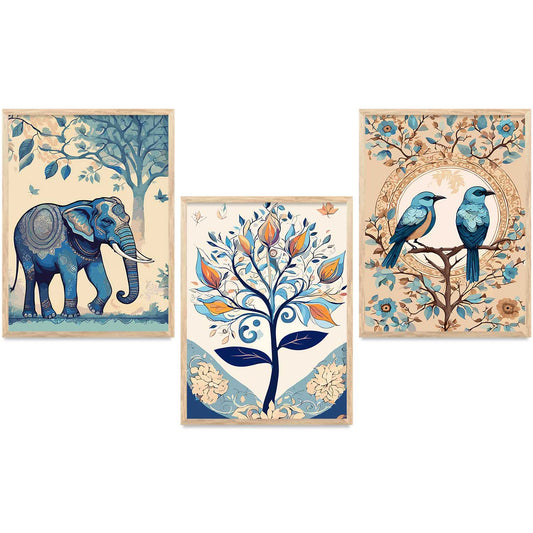 Madhubani   Wall  Art Paintings for Living Room - Wall Poster With frames