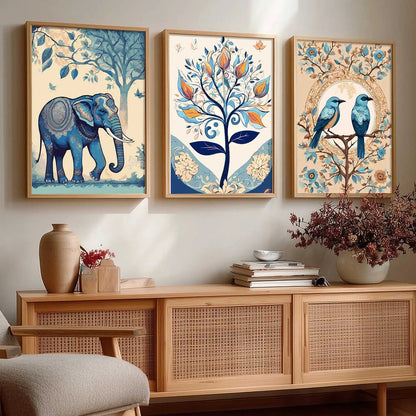 Madhubani   Wall  Art Paintings for Living Room - Wall Poster With frames
