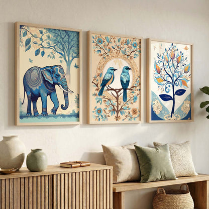 Madhubani   Wall  Art Paintings for Living Room - Wall Poster With frames