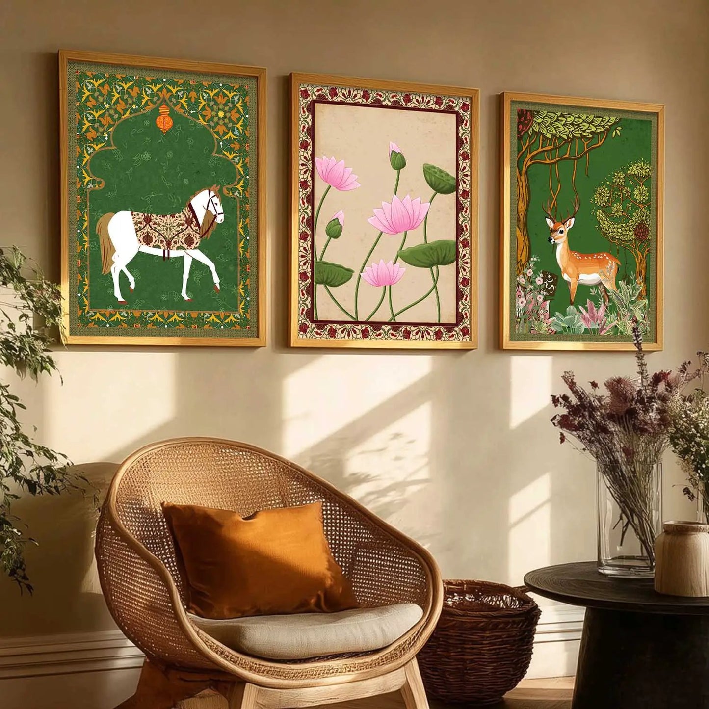 Madhubani  Wall  Art Paintings for Living Room - Wall Poster With frames