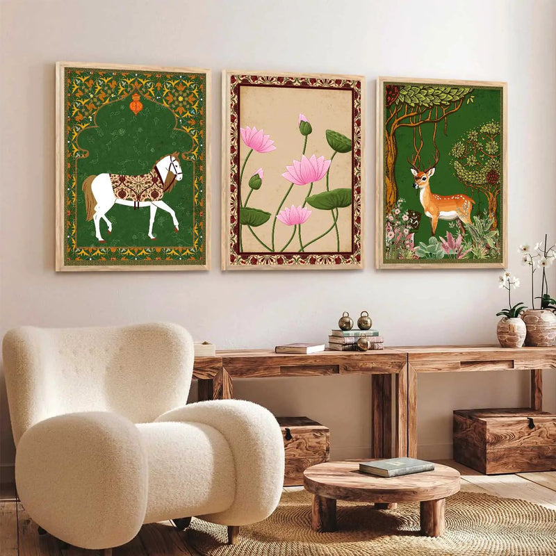 Madhubani  Wall  Art Paintings for Living Room - Wall Poster With frames