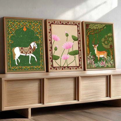Madhubani  Wall  Art Paintings for Living Room - Wall Poster With frames