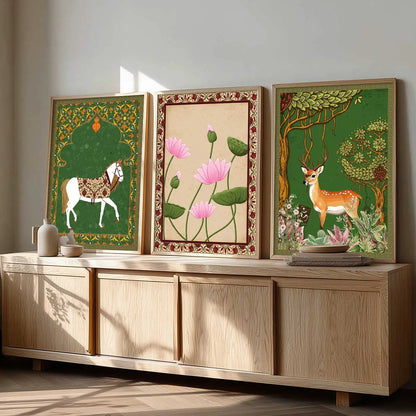 Madhubani  Wall  Art Paintings for Living Room - Wall Poster With frames