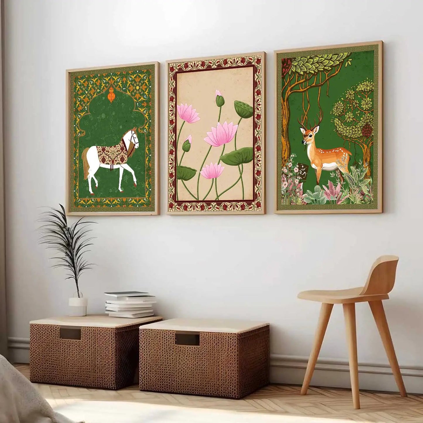 Madhubani  Wall  Art Paintings for Living Room - Wall Poster With frames