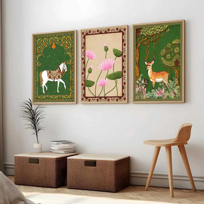 Madhubani  Wall  Art Paintings for Living Room - Wall Poster With frames
