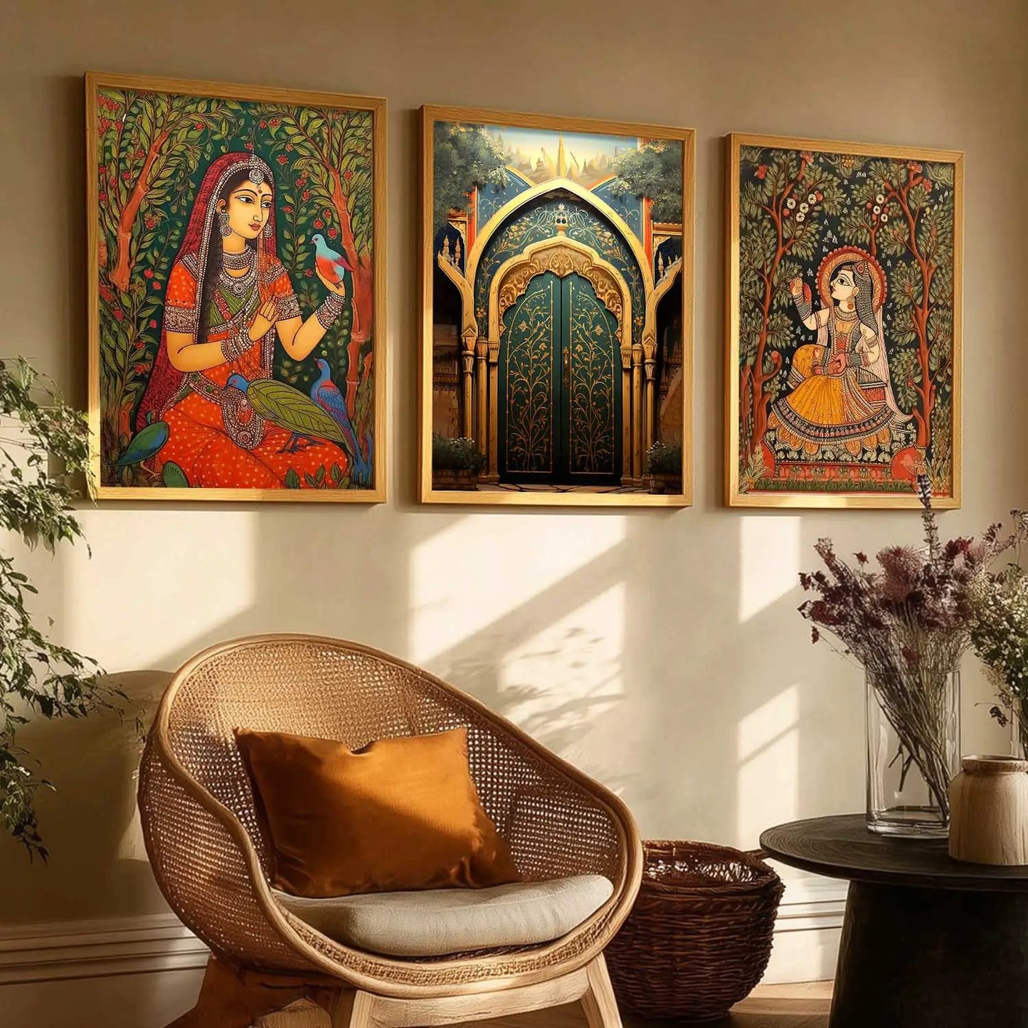 Madhubani  Wall  Art Paintings for Living Room - Wall Poster With frames