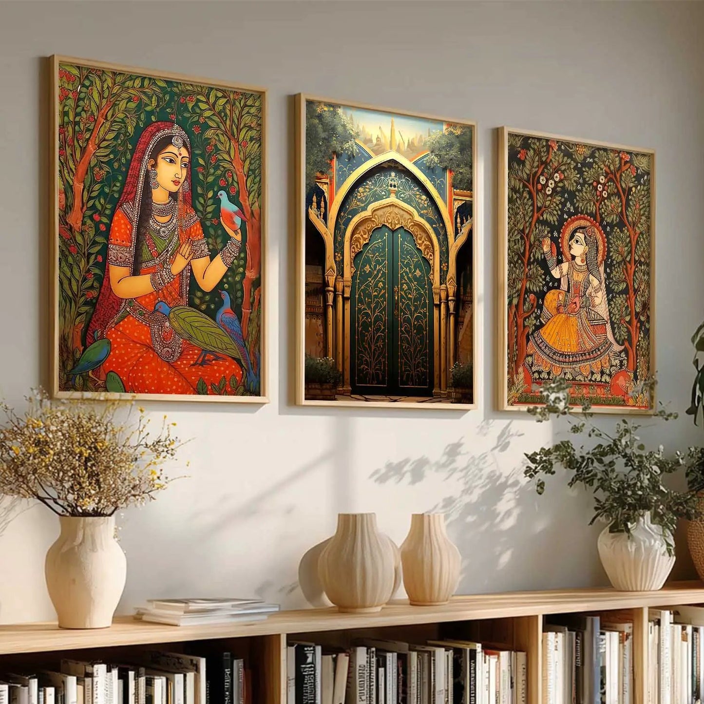 Madhubani  Wall  Art Paintings for Living Room - Wall Poster With frames