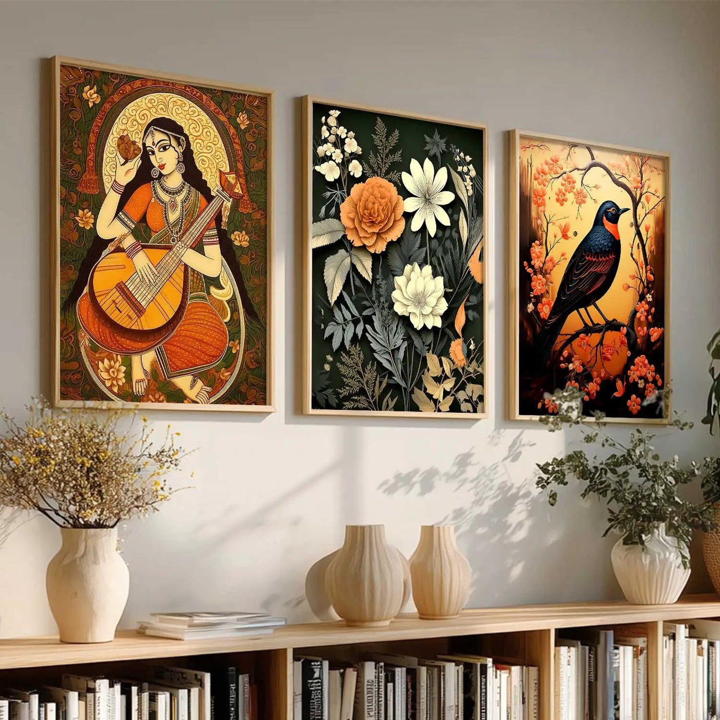 Madhubani  Wall  Art Paintings for Living Room - Wall Poster With frames