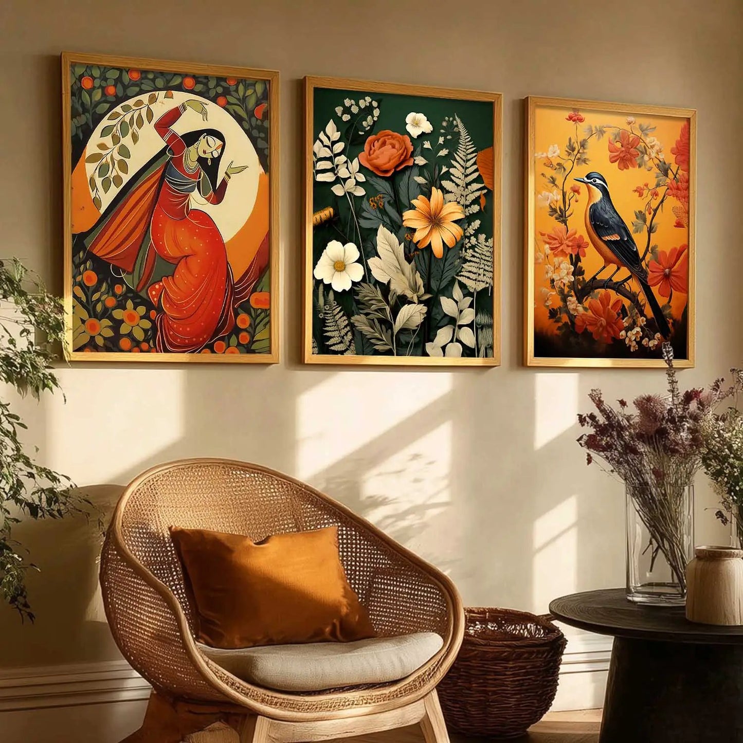 Madhubani  Wall  Art Paintings for Living Room - Wall Poster With frames