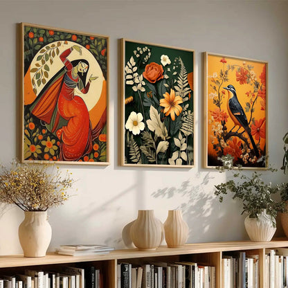 Madhubani  Wall  Art Paintings for Living Room - Wall Poster With frames