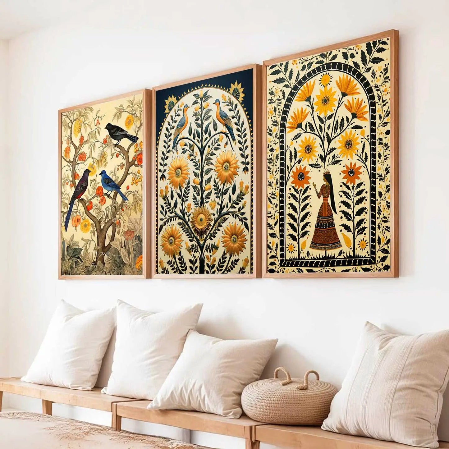 Madhubani   Wall  Art Paintings for Living Room - Wall Poster With frames