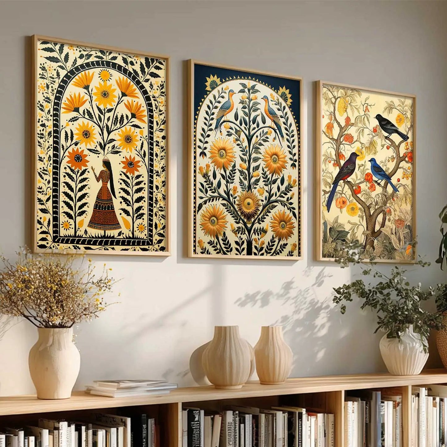 Madhubani   Wall  Art Paintings for Living Room - Wall Poster With frames
