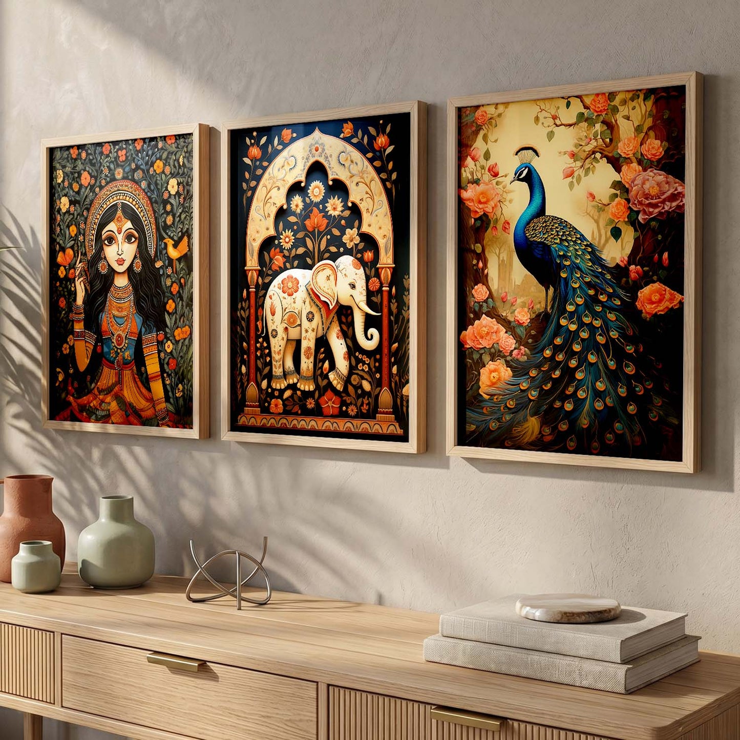 Madhubani   Wall  Art Paintings for Living Room - Wall Poster With frames