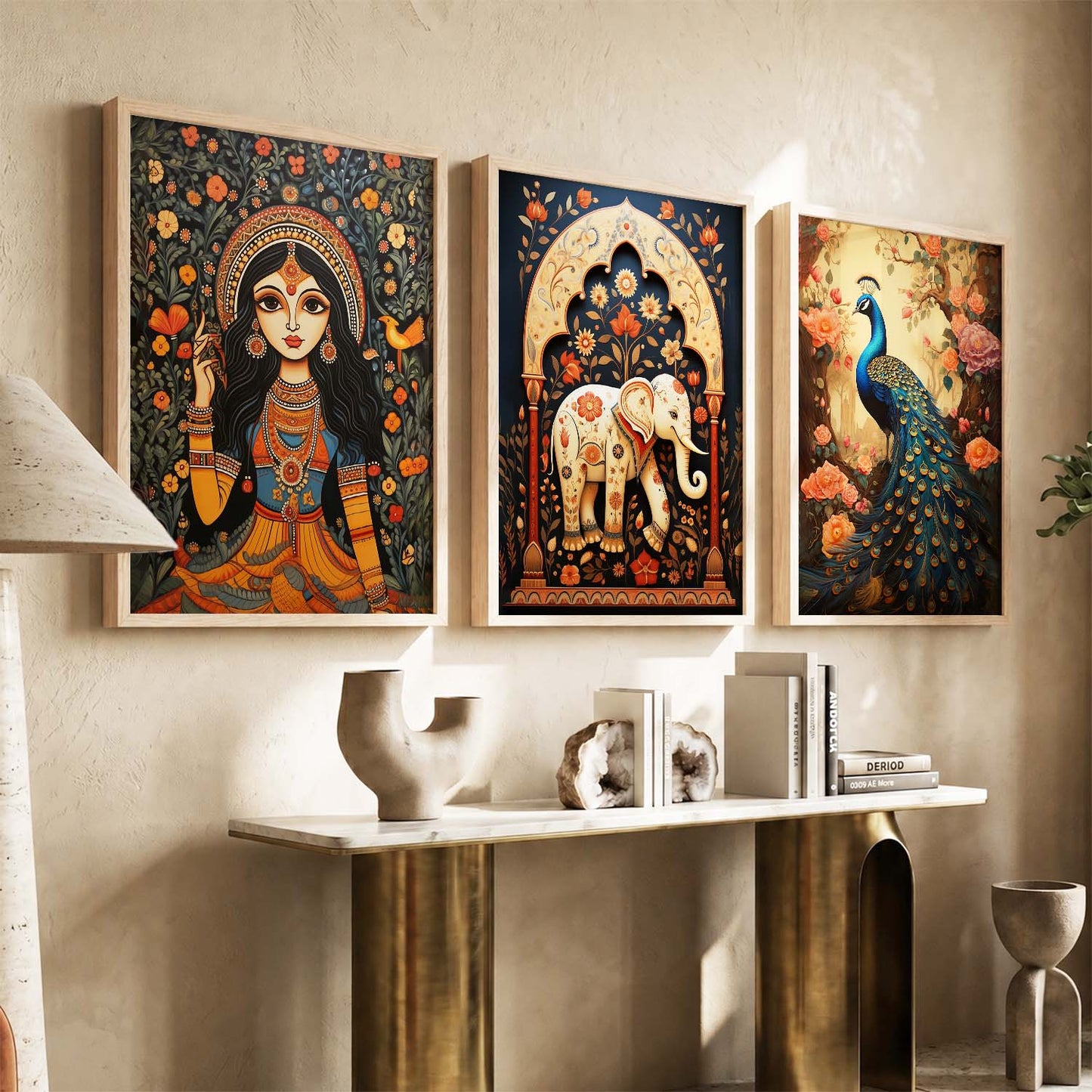Madhubani   Wall  Art Paintings for Living Room - Wall Poster With frames