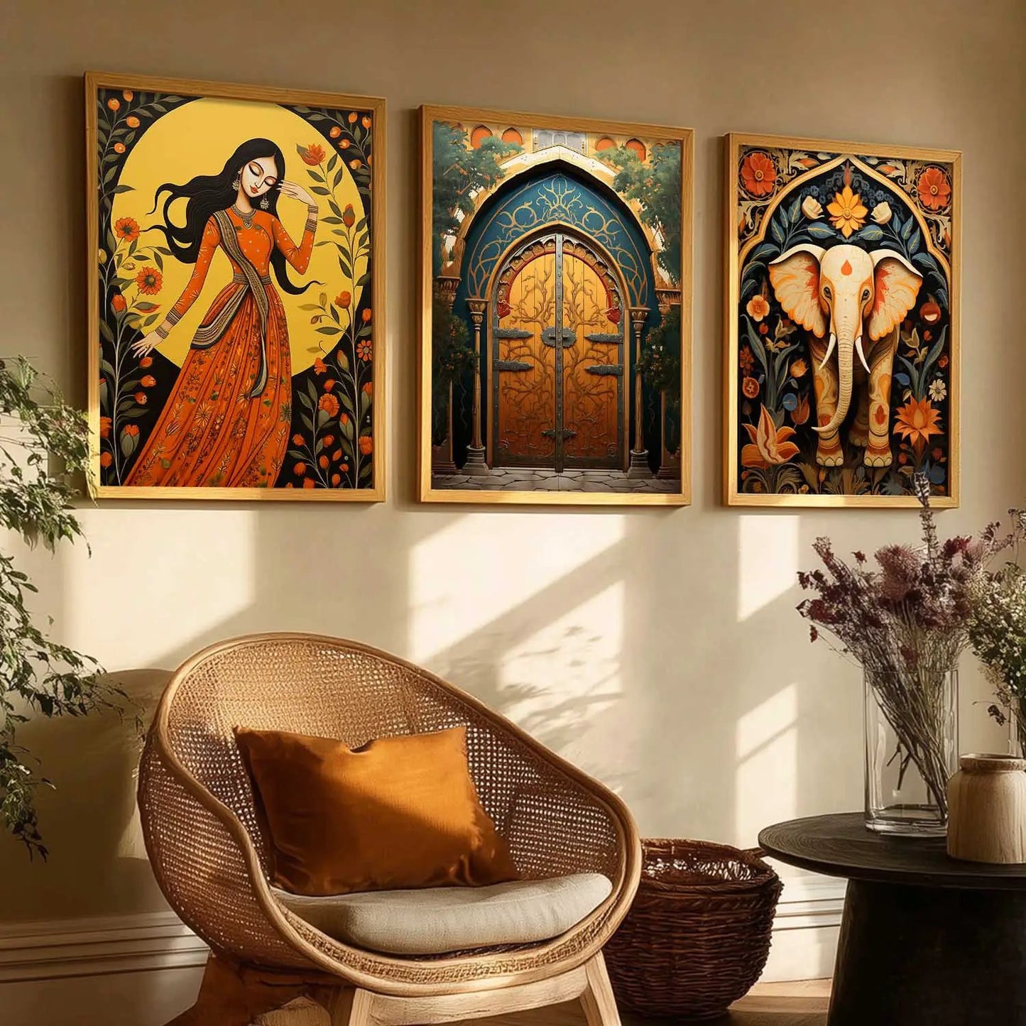 Madhubani  Wall  Art Paintings for Living Room - Wall Poster With frames