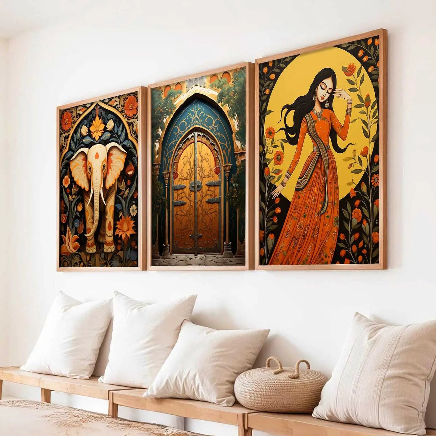 Madhubani  Wall  Art Paintings for Living Room - Wall Poster With frames
