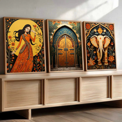 Madhubani  Wall  Art Paintings for Living Room - Wall Poster With frames