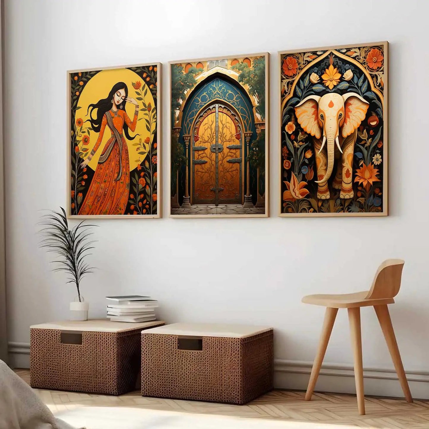 Madhubani  Wall  Art Paintings for Living Room - Wall Poster With frames