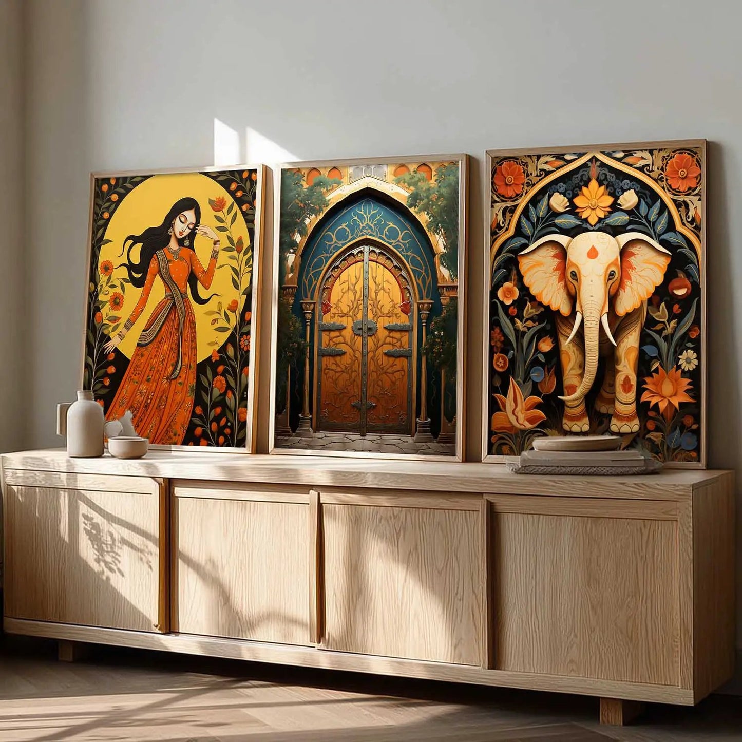Madhubani  Wall  Art Paintings for Living Room - Wall Poster With frames