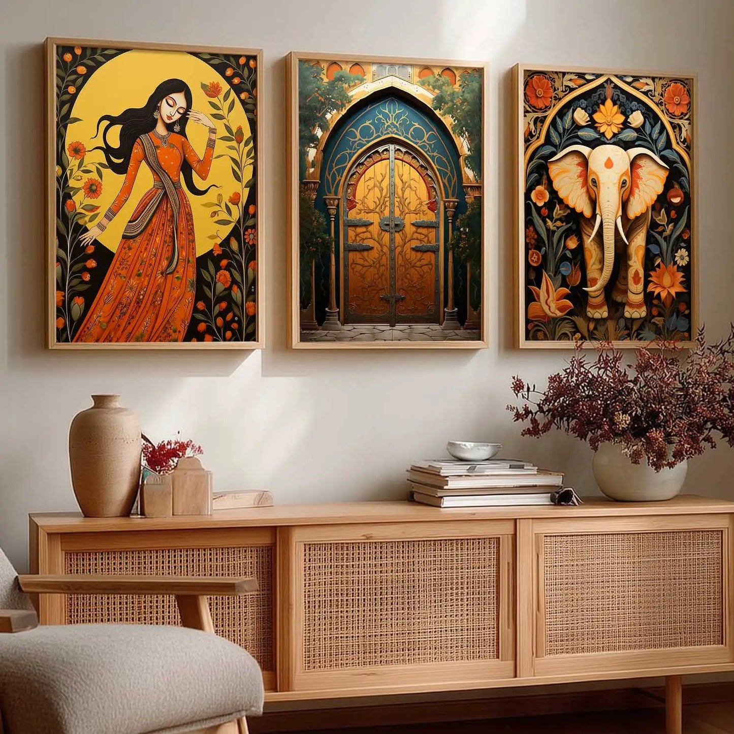 Madhubani  Wall  Art Paintings for Living Room - Wall Poster With frames