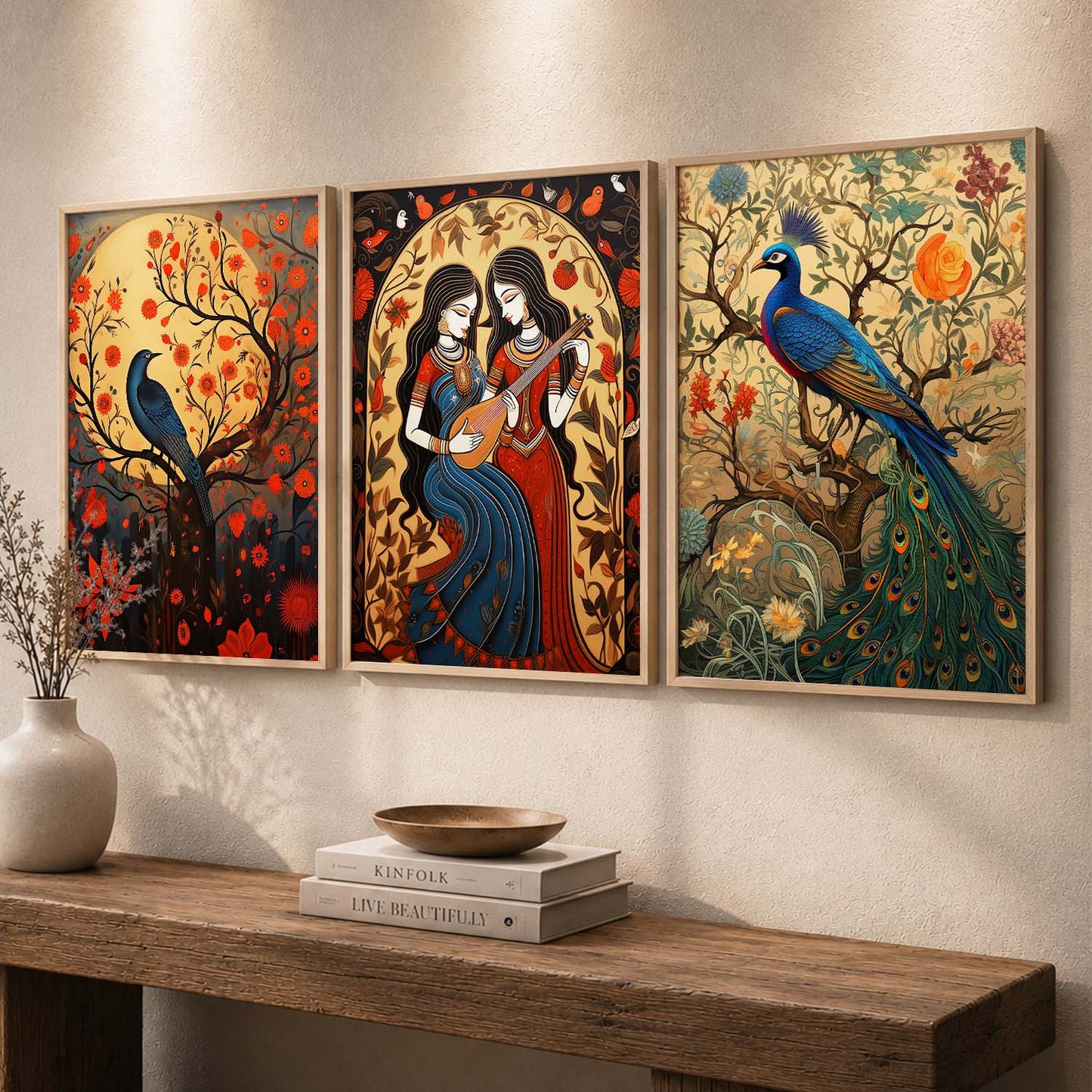 Madhubani   Wall  Art Paintings for Living Room - Wall Poster With frames