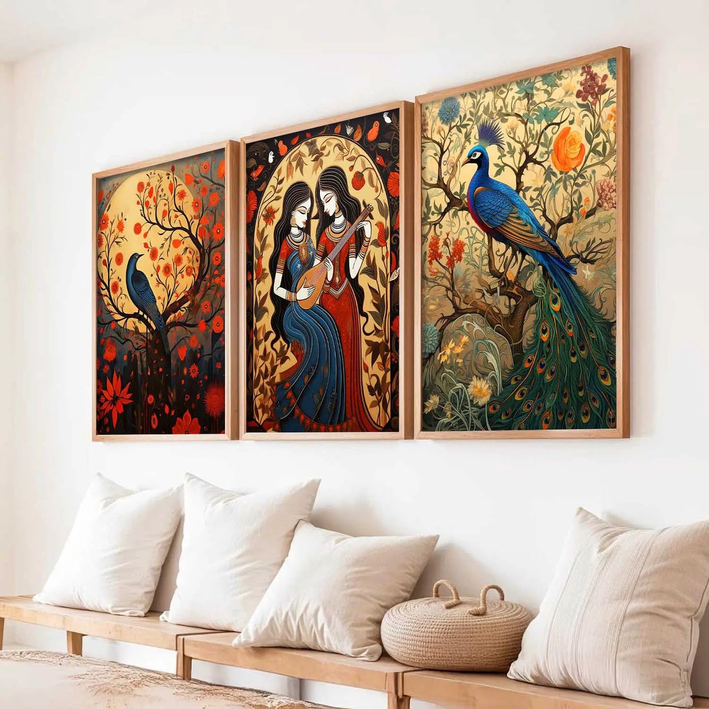 Madhubani   Wall  Art Paintings for Living Room - Wall Poster With frames
