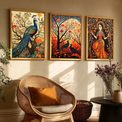 Madhubani  Wall  Art Paintings for Living Room - Wall Poster With frames