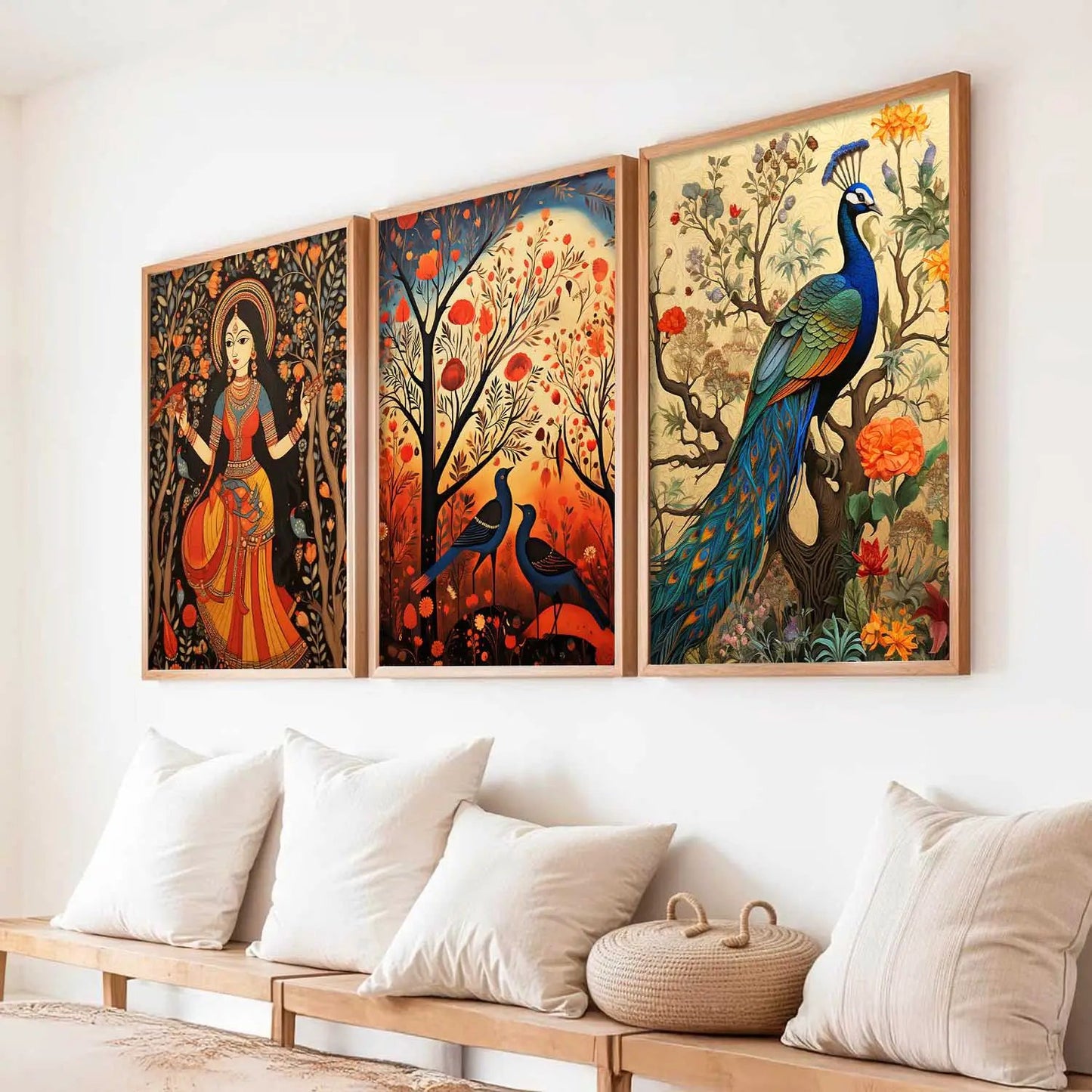 Madhubani  Wall  Art Paintings for Living Room - Wall Poster With frames