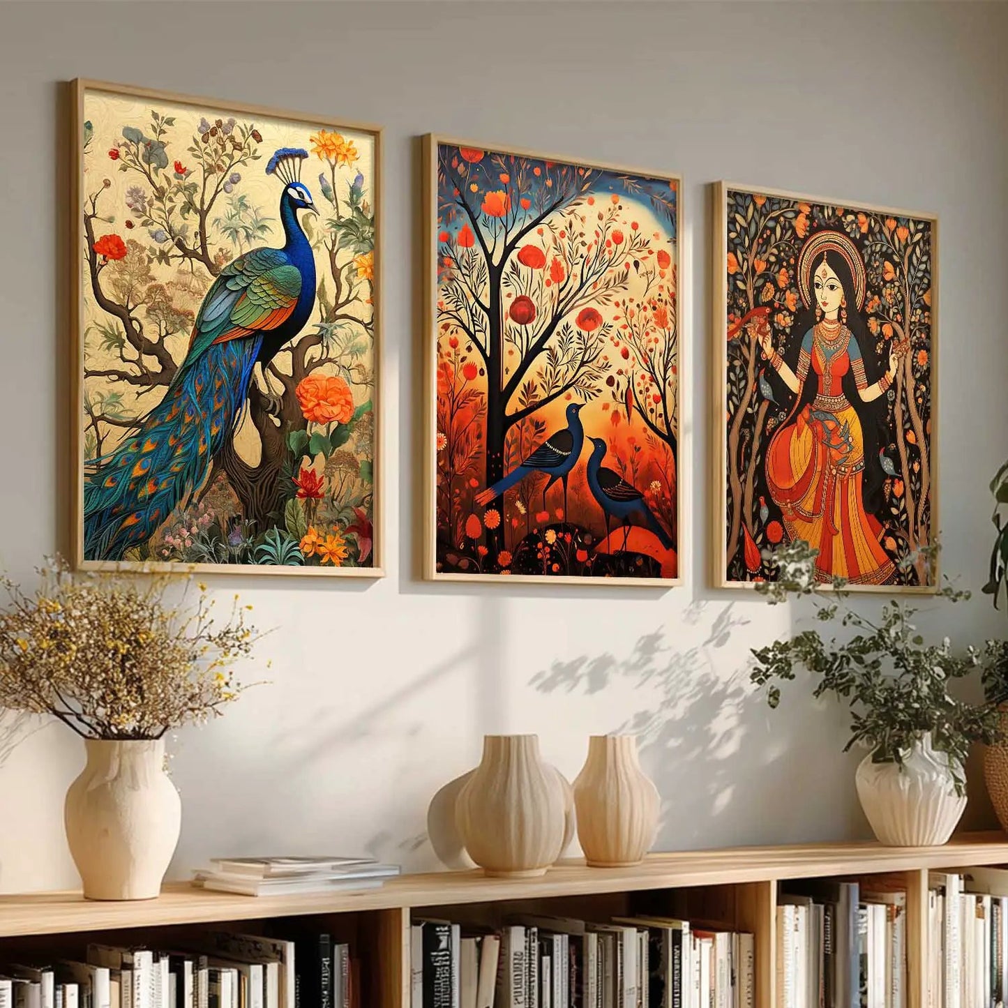 Madhubani  Wall  Art Paintings for Living Room - Wall Poster With frames