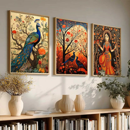 Madhubani  Wall  Art Paintings for Living Room - Wall Poster With frames