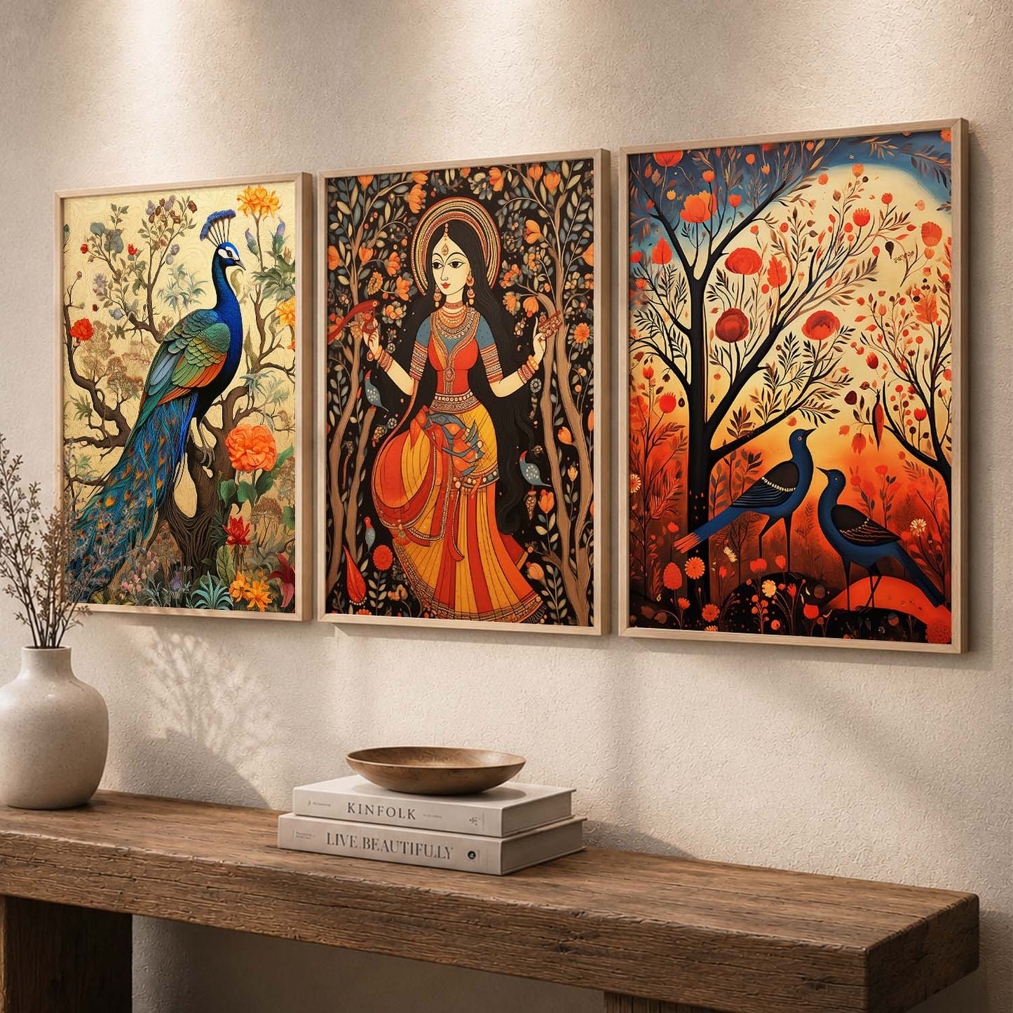 Madhubani  Wall  Art Paintings for Living Room - Wall Poster With frames