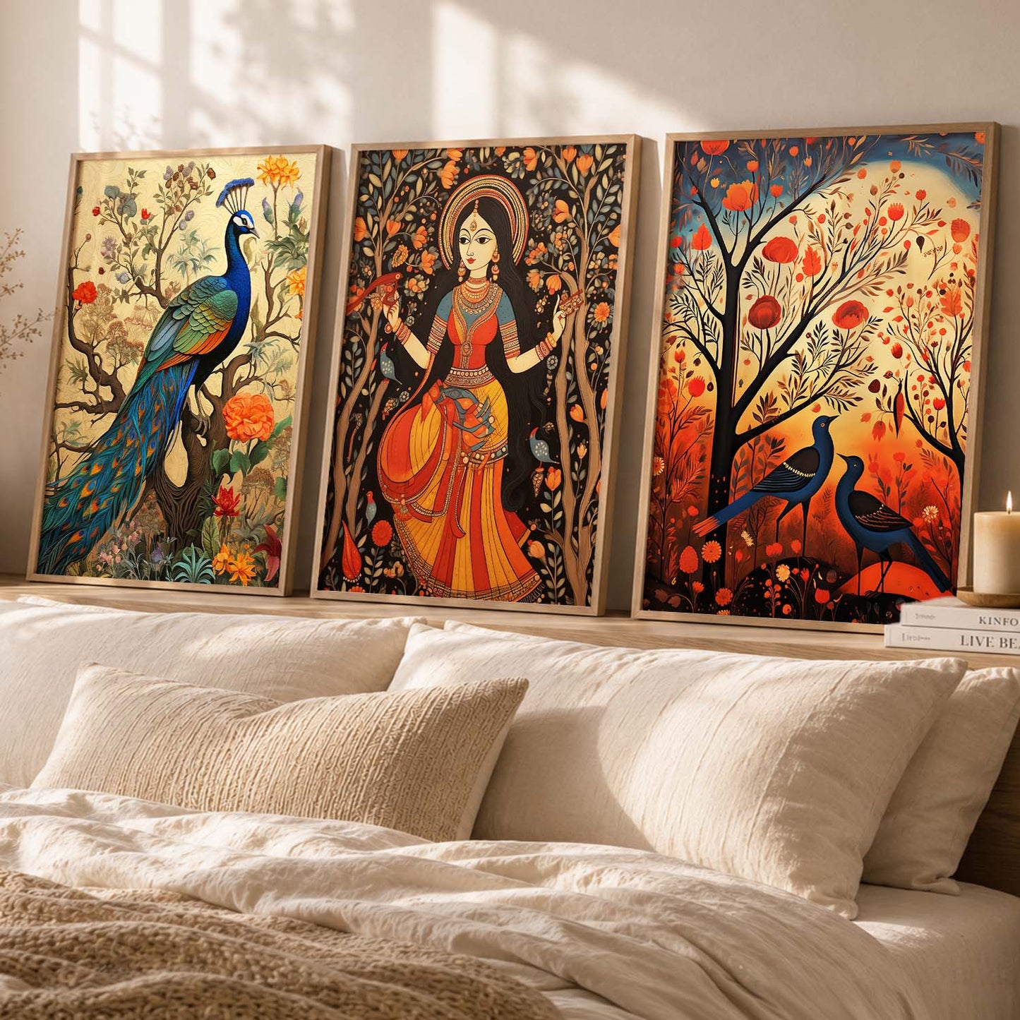 Madhubani  Wall  Art Paintings for Living Room - Wall Poster With frames